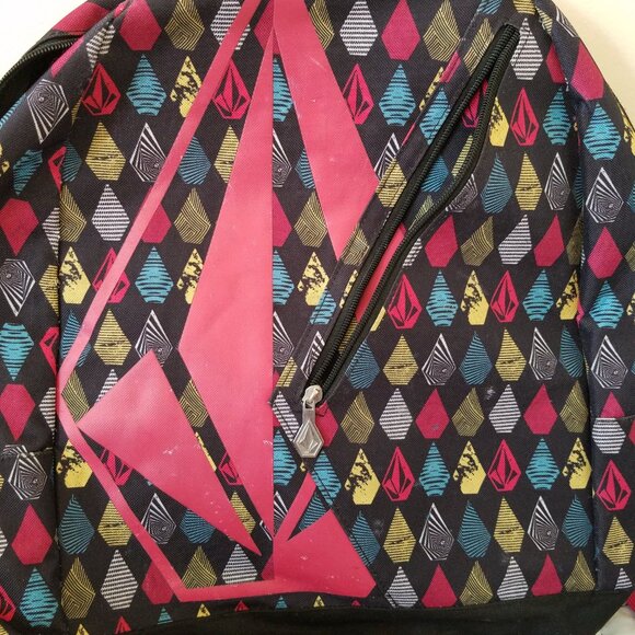 Volcom Backpack Multicolor Black Signature Pockets Adjustable Strap - Picture 2 of 15